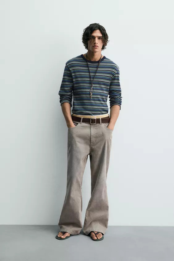 STRIPED RIBBED T-SHIRT | Zara US
