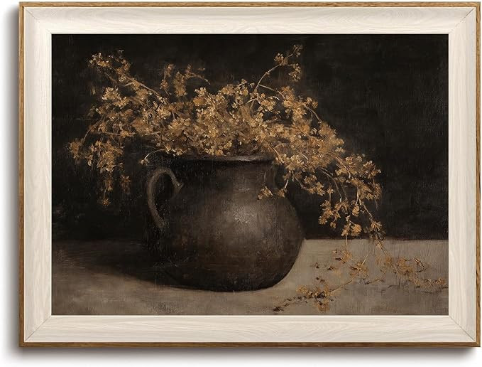 KISSFOX Framed Wall Art Vintage Wall Decor Botanical Canvas Art Still Life Pictures Moody Paintin... | Amazon (US)
