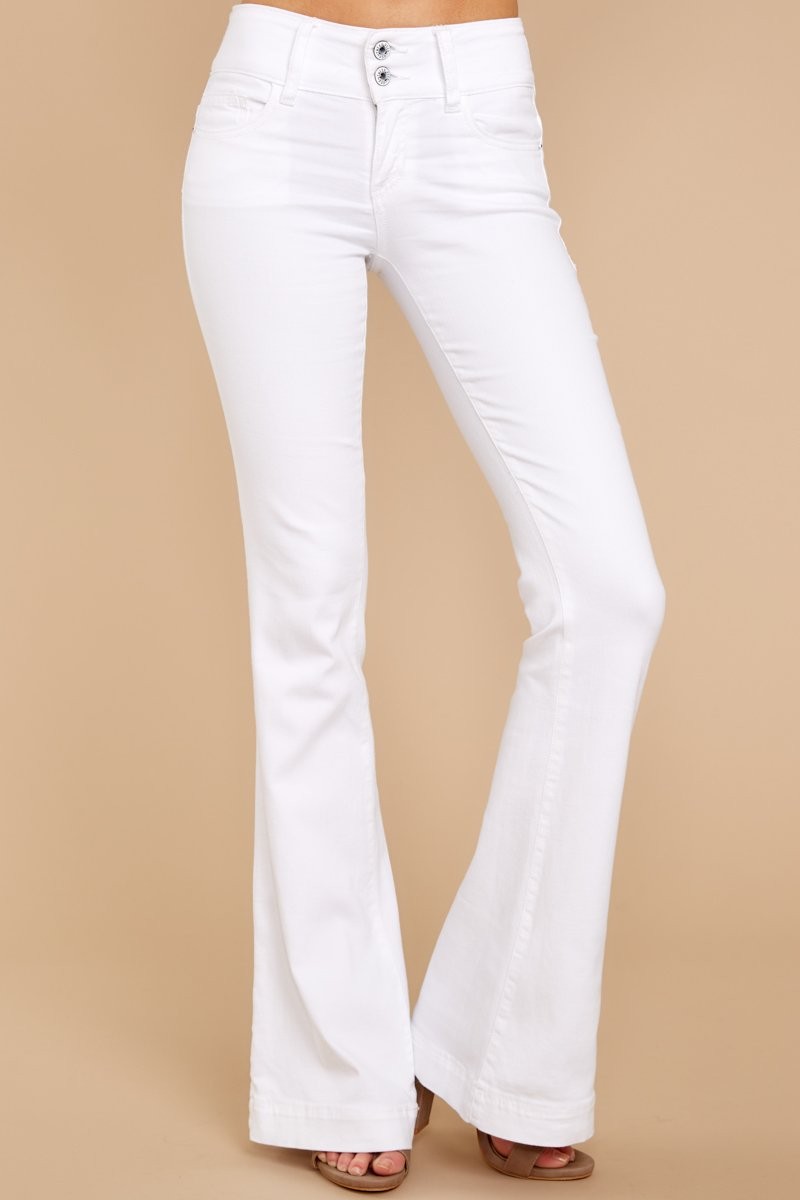 Always A Statement White Flare Jeans | Red Dress 