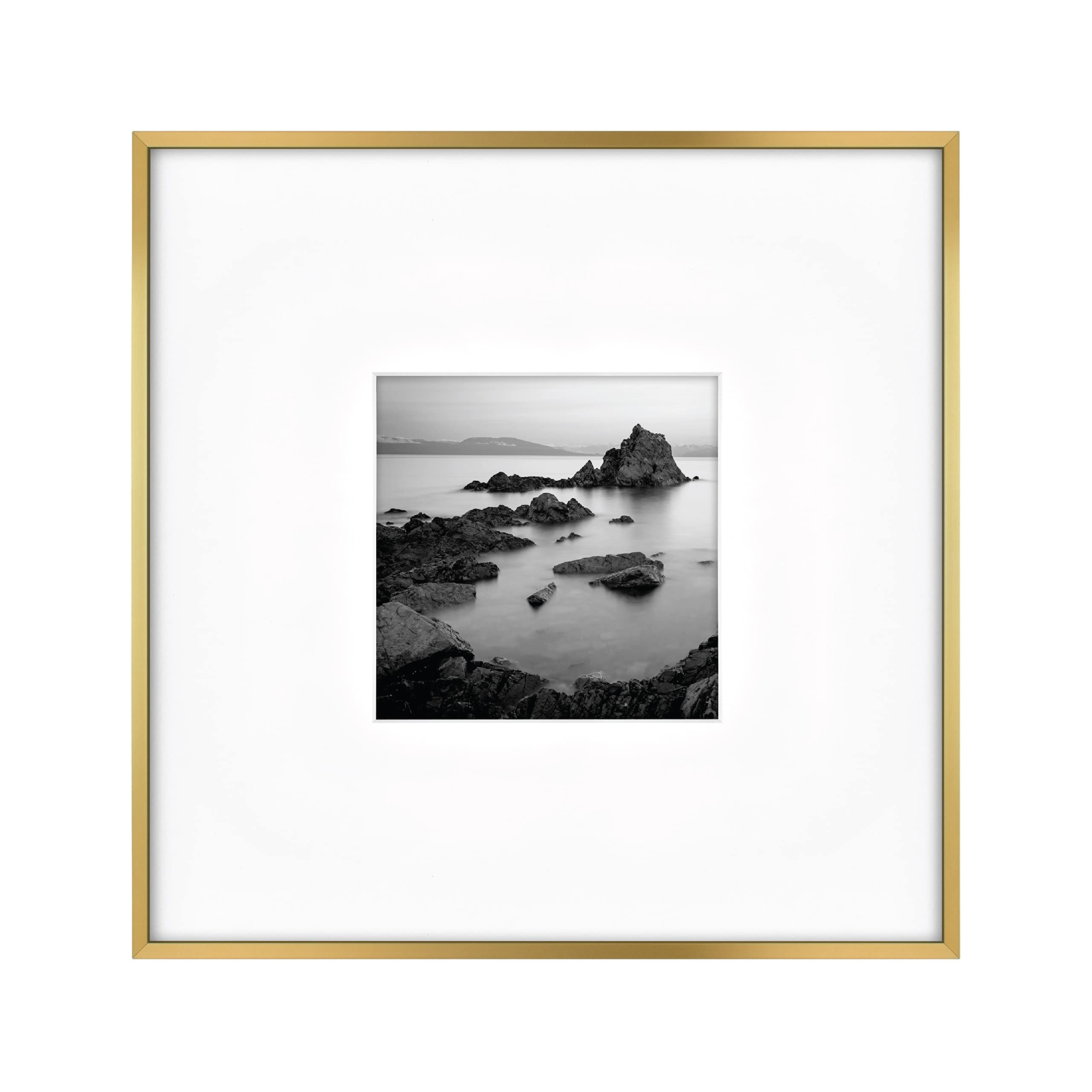 MCS Master & Co. Foundry Metal 18x18 Matted Picture Frame with 8x8 Photo Display, Brass Vertical ... | Amazon (US)
