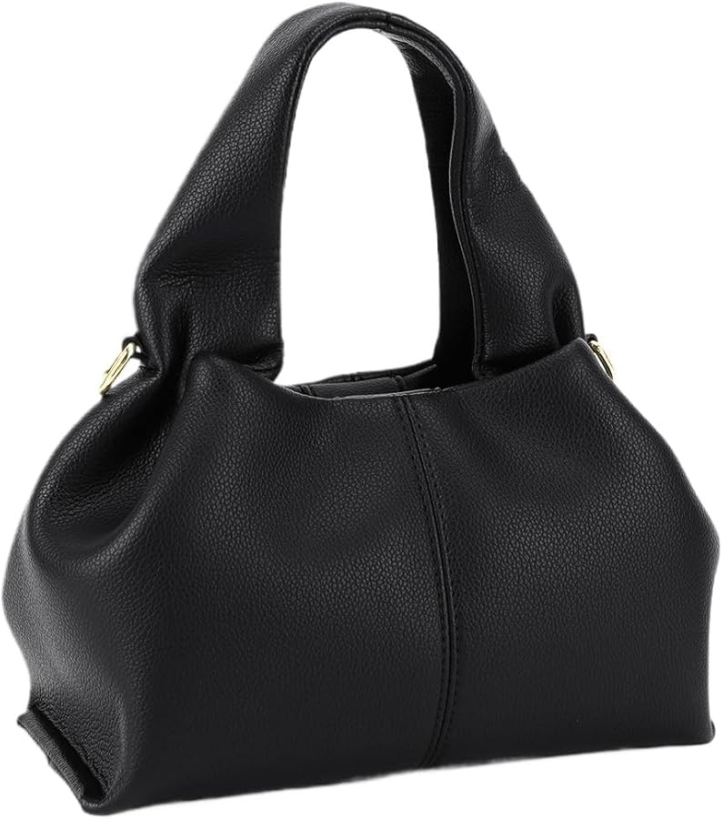 Dumpling Clutch Purse Solid Color Retro Crossbody Bag with Removable Strap Tote Shoulder Bag PU L... | Amazon (US)