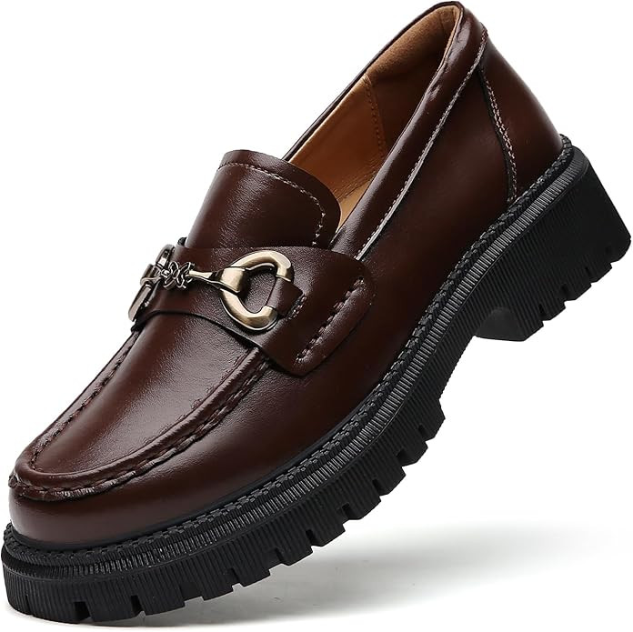 Loafers for Women Women's Loafers & Slip-ons Leather Platform Chunky Penny Shoes Business Casual ... | Amazon (US)