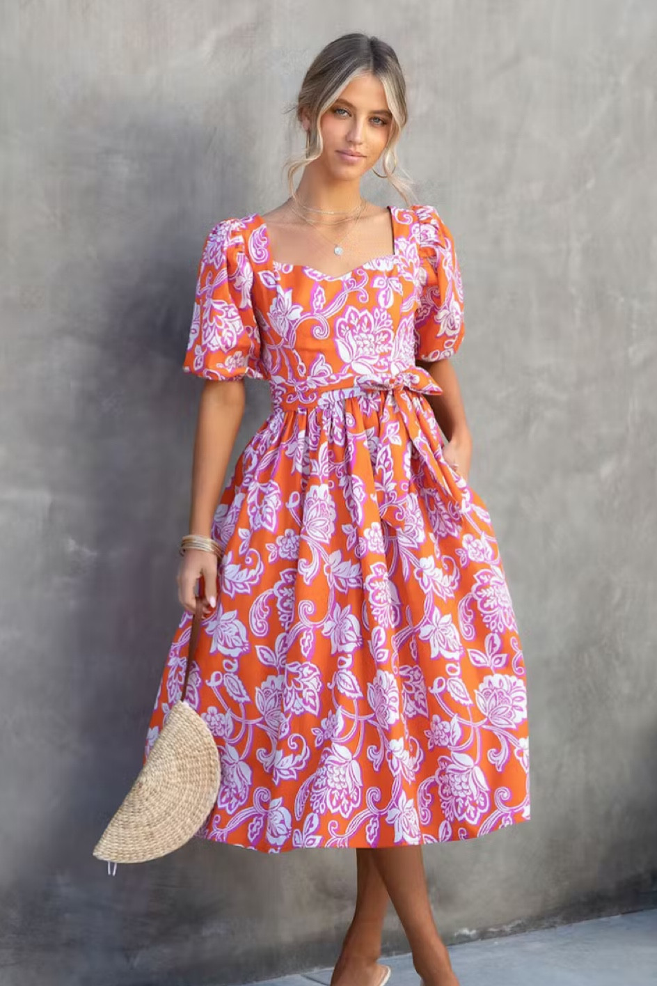 Summer midi dress, puff sleeve, travel outfit, dress for Italy

#LTKtravel #LTKunder100 #LTKstyletip