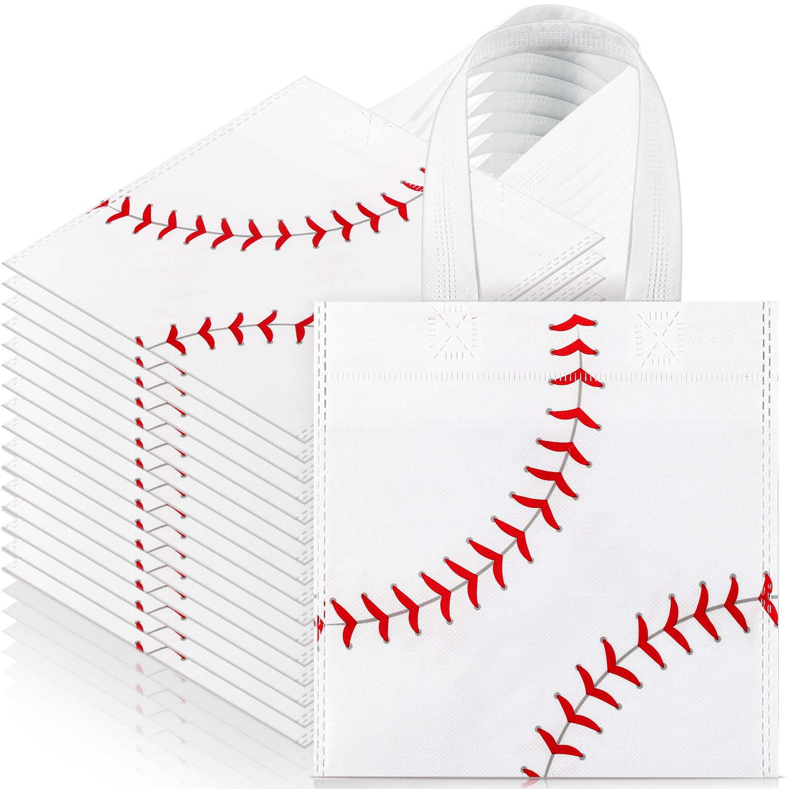 Sweetude 12 Pcs Baseball Party Gift Bags Sports Theme Candy Goodie Bags 7.8 x 7.8 Inch Baseball N... | Amazon (US)