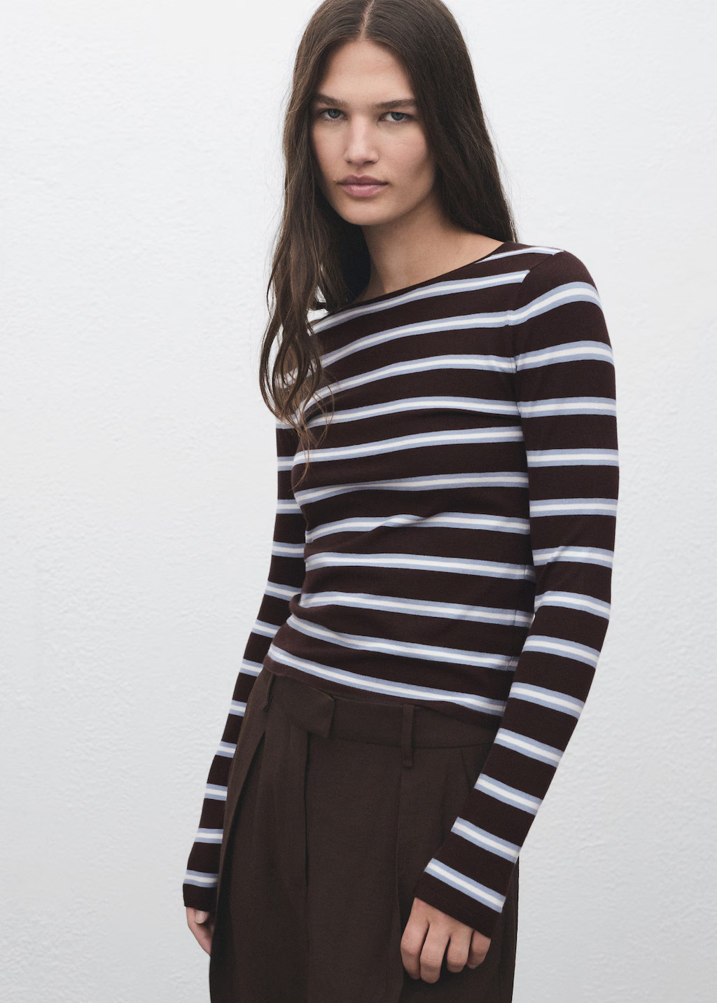 Fine knit striped jersey - Women | MANGO USA | Mango (US/MX/AU)