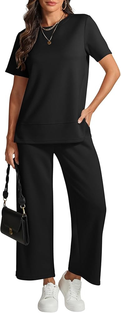 ATHMILE Womens 2 Piece Lounge Set Fashion Travel Outfits Summer Beach Vacation Tracksuit Comfy Wi... | Amazon (US)