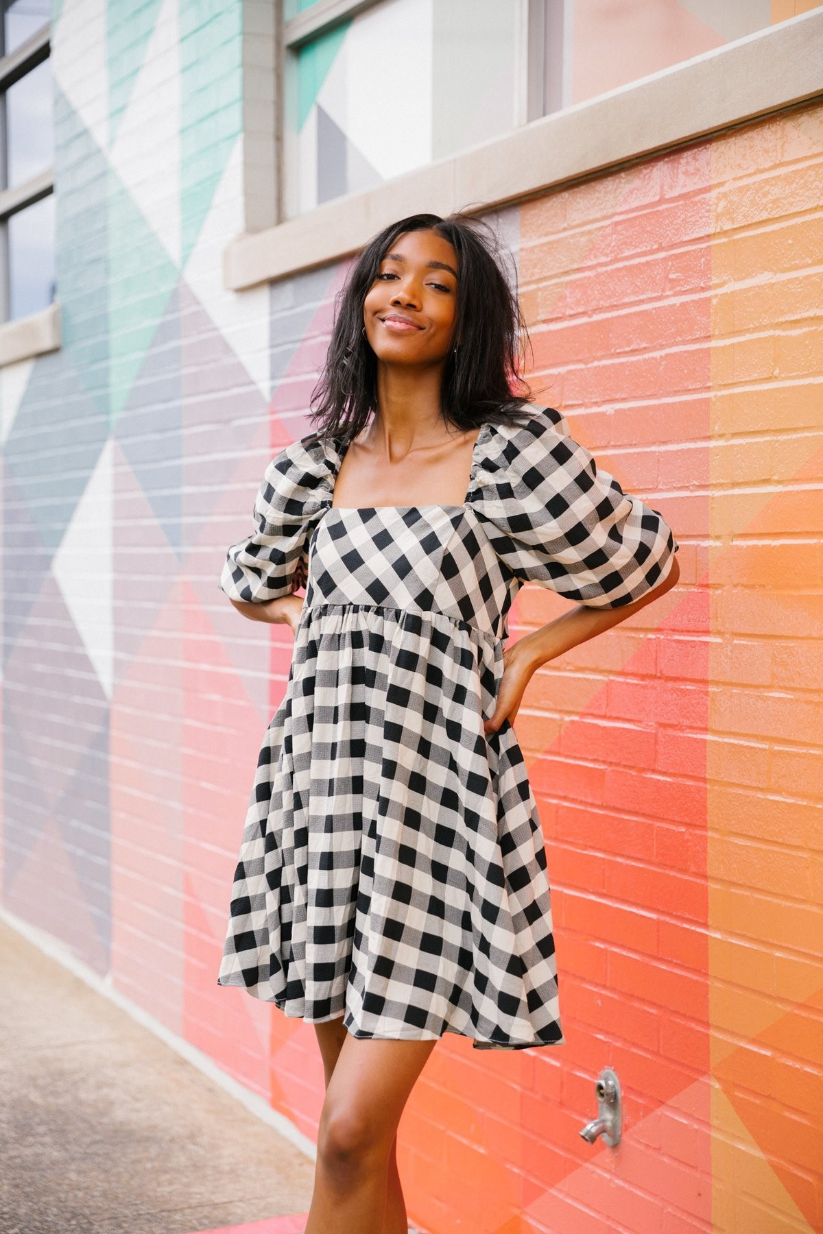 PALMER PUFF SLEEVE GINGHAM DRESS | Judith March