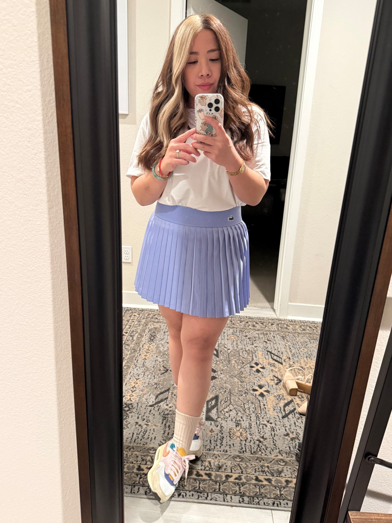 Calling all golf and tennis girlies! Lacoste is having their semi annual sale. 

Skirt: size 38 but I probably should have gotten 40 only because my thighs are a bit bigger than normal people, the pleats don’t fall closed, but the waist is perfect. Following the size guide will work if you’re honest with yourself lol.

Shirt: size 40 fits really relaxed I could have sized down but I like this size 

Shoes: true to size i wear 6.5

#LTKfitnessgoals #LTKPetite #LTKSaleAlert