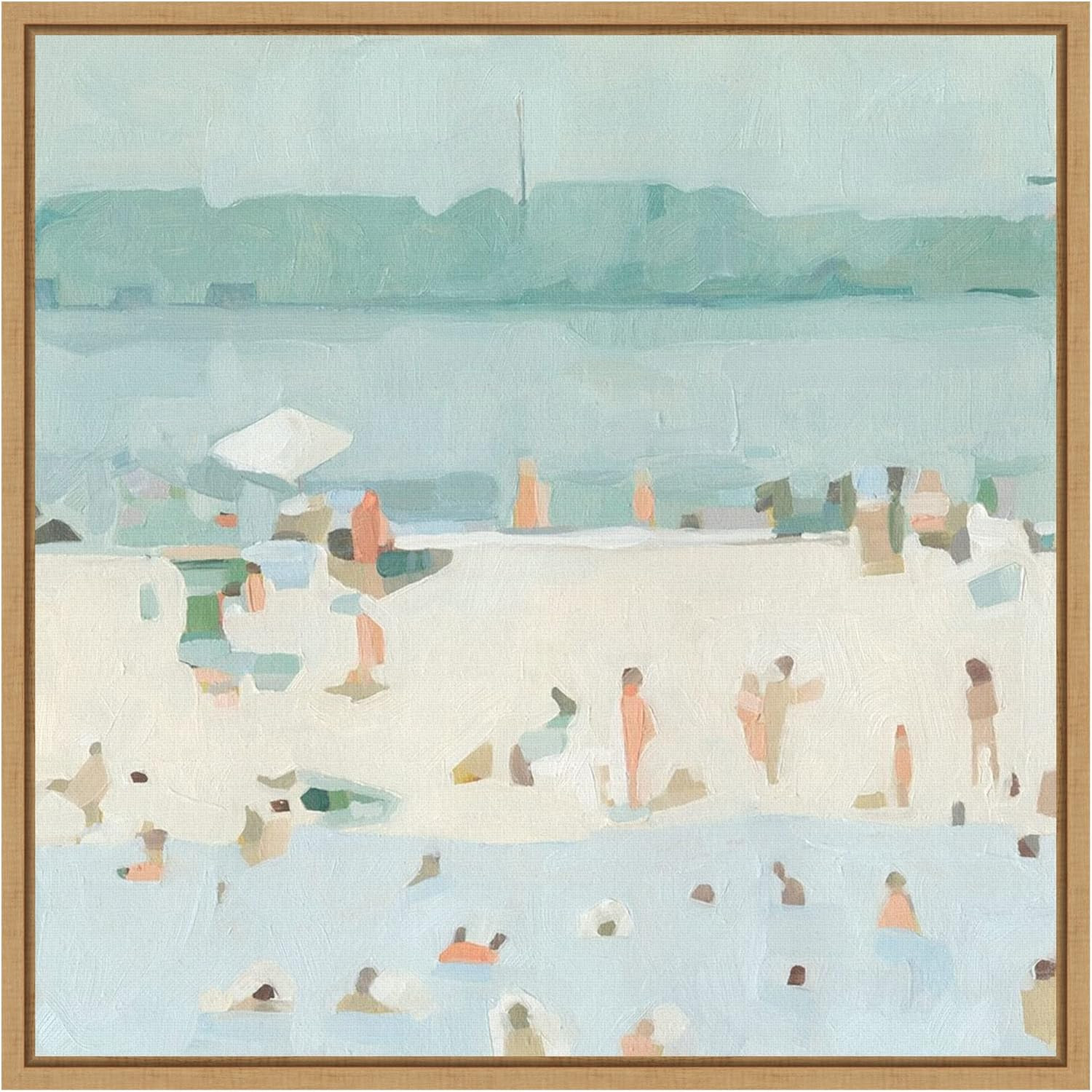 Amanti Art Framed Canvas Wall Art 16x16 Sea Glass Sandbar I by Emma Scarvey, Framed Wall Art Canv... | Amazon (US)