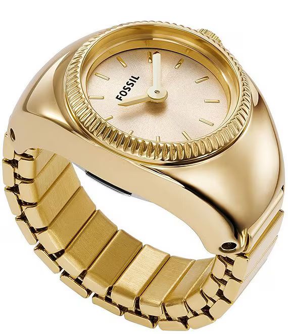 Gold Tone Stainless Steel Ring Watch | Dillard's
