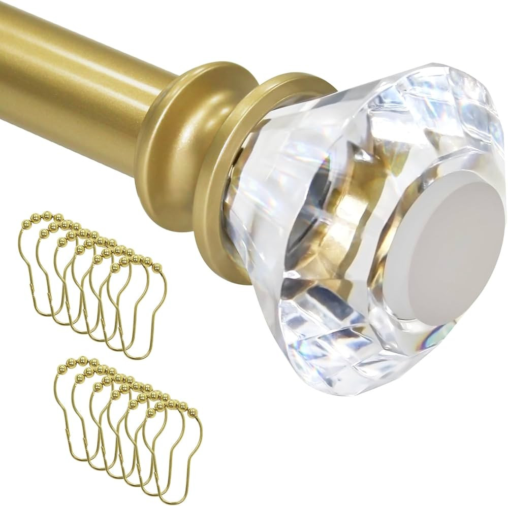Gold Shower Curtain Rod 34-82 Inch, Tension Shower Curtain Rod No Drill-Adjustable 34-82 Inches w... | Amazon (US)