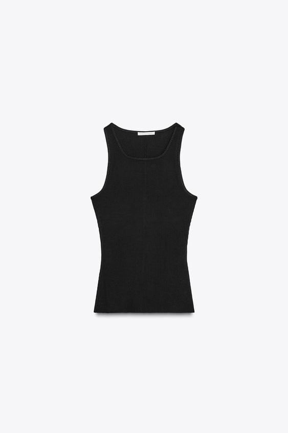 RIBBED STRAPPY TOP | Zara UK