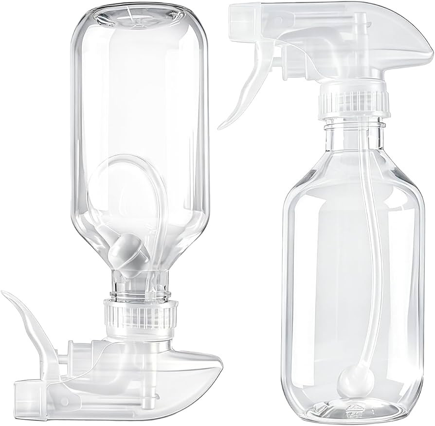 2 Pack 360\u00b0 10oz Spray Bottles with Adjustable Spray Nozzles Clear | Amazon (US)