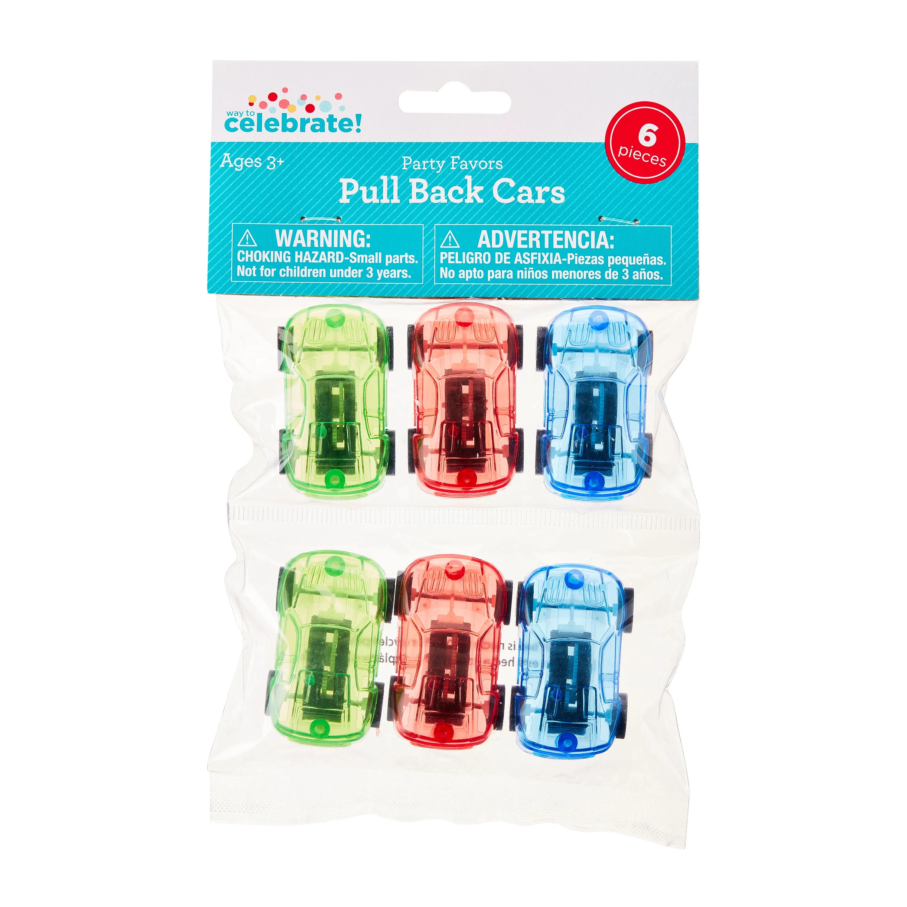 Multicolor Pull Back Car Party Favors, 6 Count, by Way To Celebrate | Walmart (US)