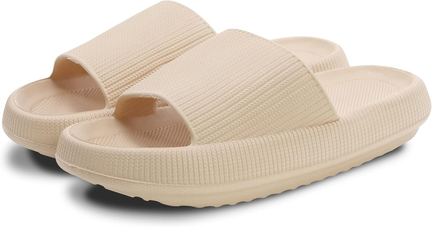 Pillow Slides | Woman's and Men's Slippers | Non-Slip Pool Sandals | Thick Soles | Ergonomically ... | Amazon (US)
