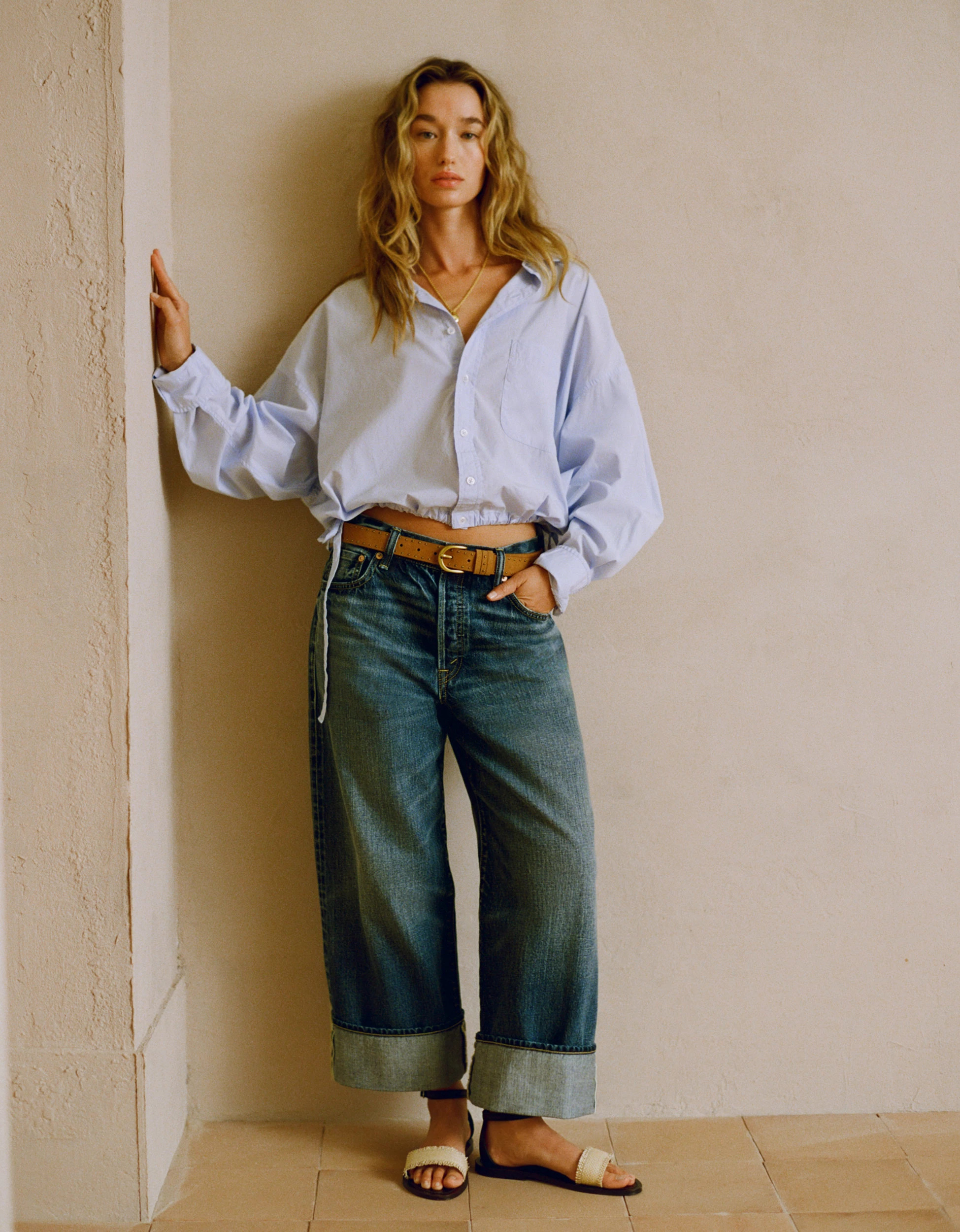 AE77 Premium Wide Crop Cuff Jean | American Eagle Outfitters (US & CA)