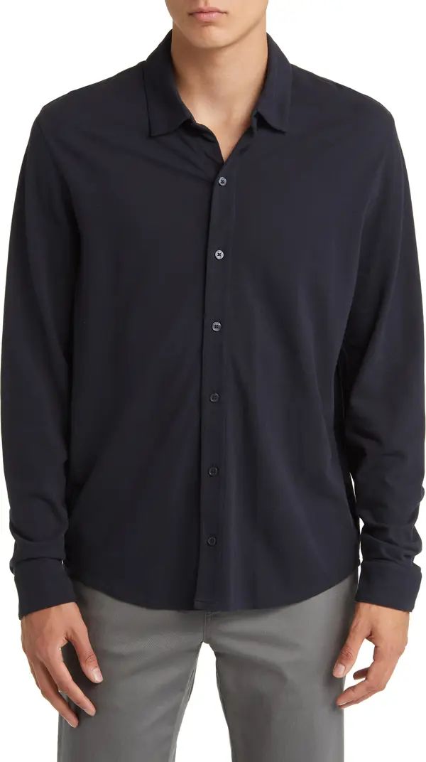 Piqué Knit Button-Up Shirt | Nordstrom