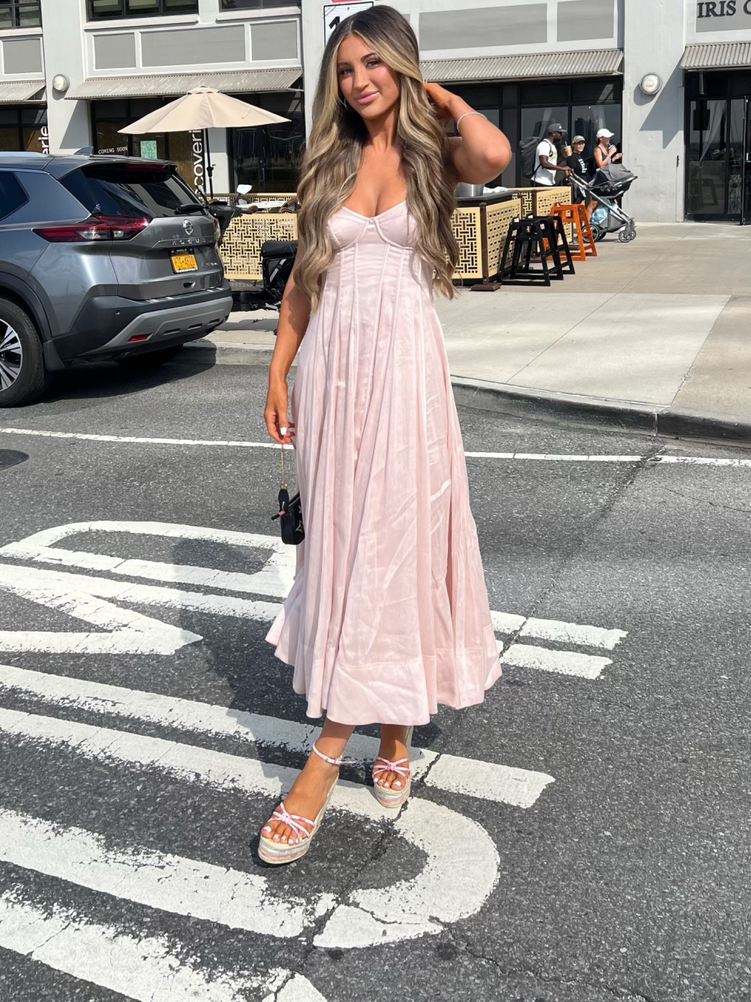knee length dresses for ladies Sunlee Midi Dress | Pastel Yellow main image 0