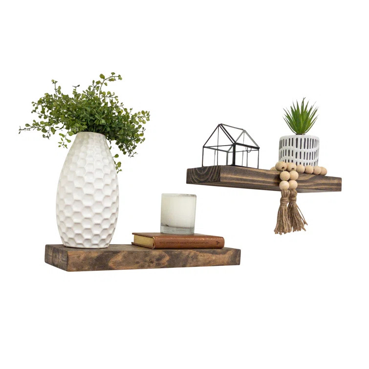 Evonne Solid Wood Floating Shelf (Set of 2) | Wayfair North America