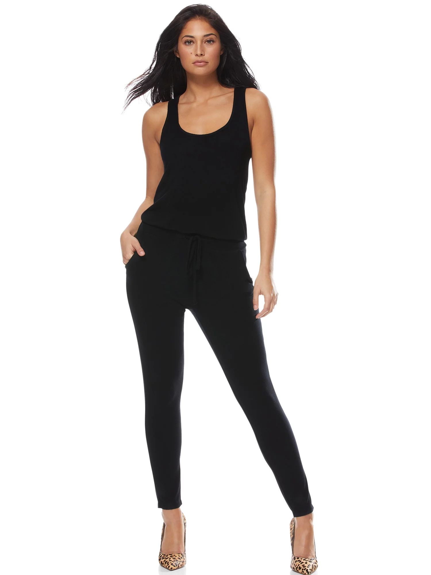 Sofia Jeans by Sofia Vergara Sleeveless Tie Front Jumpsuit, Women's | Walmart (US)