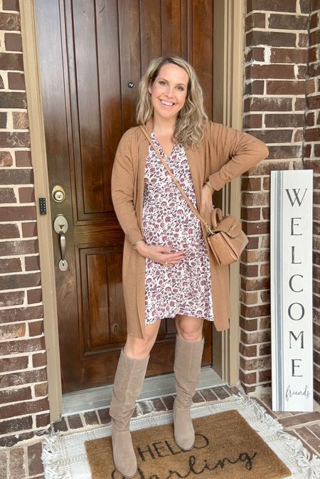 I’m wearing a size small in the dress and cardigan at 27+ weeks pregnant. The boots fit TTS and the bag is a fall must! 

Fall dress, fall outfits, maternity, Target style 

#LTKfindsunder50 #LTKstyletip #LTKbump
