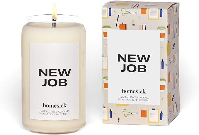Homesick Premium Scented Candle, New Job - Scents of Leather, Cinnamon, 13.75 oz, 60-80 Hour Burn... | Amazon (US)