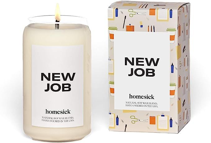 Homesick Scented Candle, New Job - Scents of Leather, Cinnamon, Cedarwood, 13.75 oz | Amazon (US)