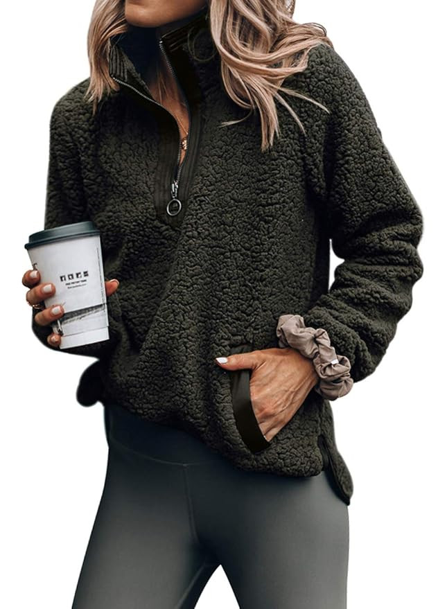 Acelitt Women's Cozy Oversize Fluffy Fleece Sweatshirt Pullover Outwear (18 Color,S-XXL) | Amazon (US)