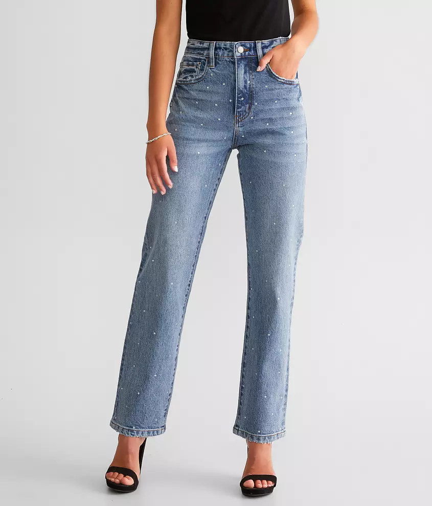 Signature Rhinestone 90's Straight Stretch Jean | Buckle