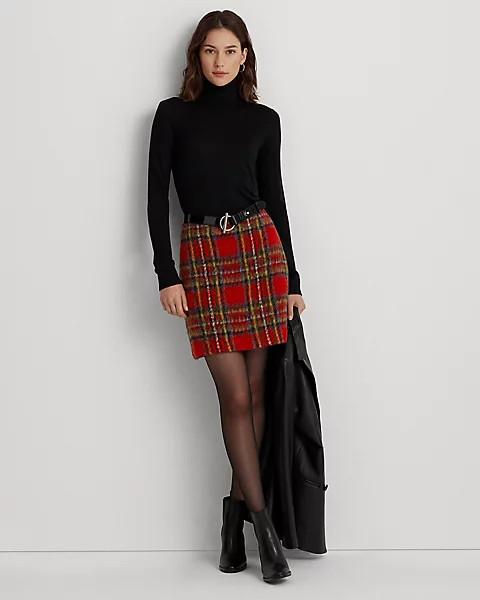 Plaid Mohair Pencil Miniskirt | Ralph Lauren (UK)