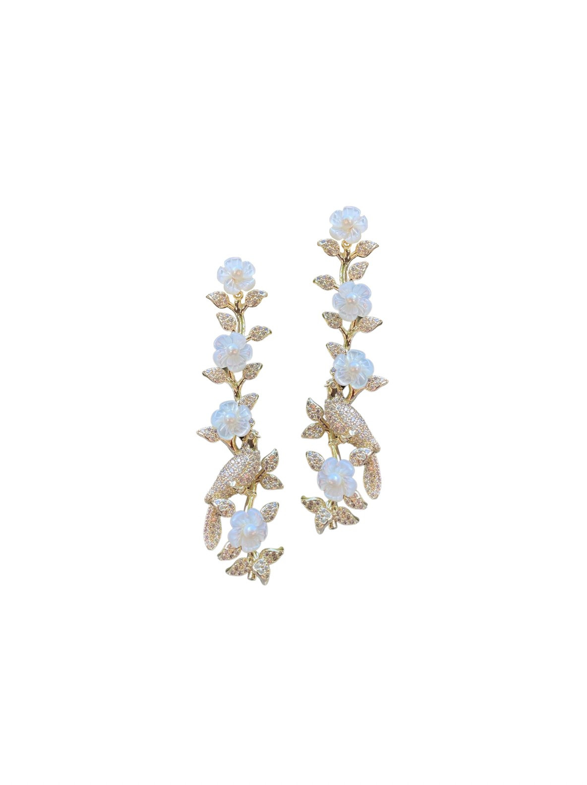 mother of pearl + embellished bird vine | Nicola Bathie Jewelry