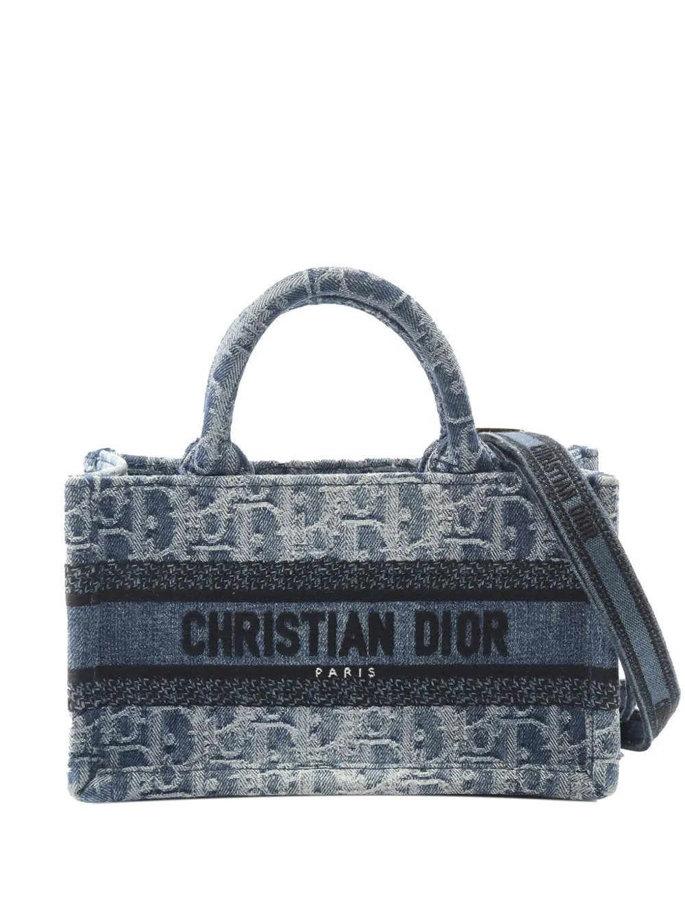 Christian Dior Pre-Owned 2021-2025 Mini Denim Oblique Book Tote satchel - Blue | Farfetch Global