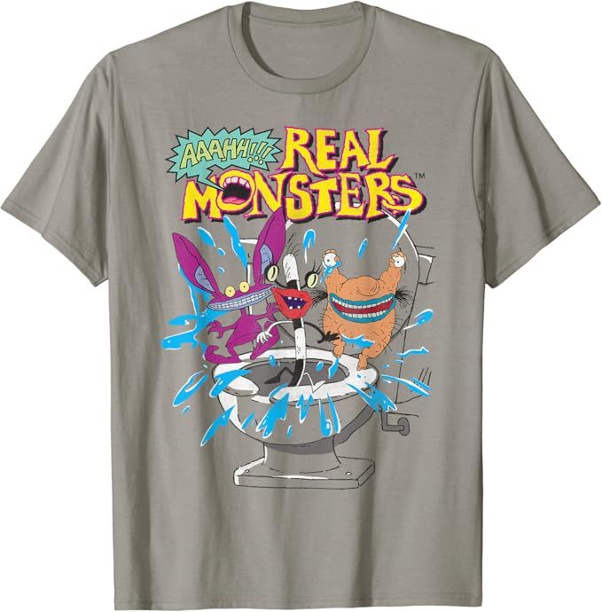 Nickelodeon AAAHH Real Monsters Toilet Bowl Surprise T-Shirt T-Shirt | Amazon (US)