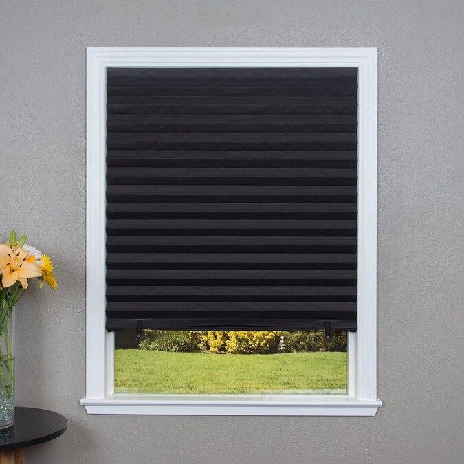Redi Shade Original 36-in x 72-in Black Blackout Cordless Pleated Shade Lowes.com | Lowe's