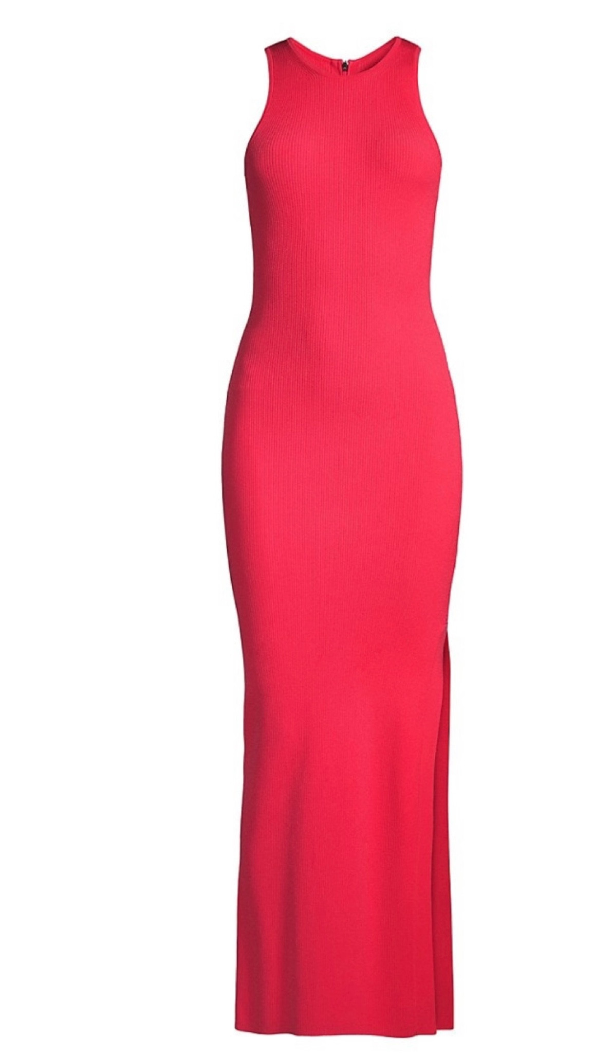 Geranium vibrant color knot dress. Perfect to wear to work, out shopping or anywhere your day takes you. Side slit gives it a sexy look.