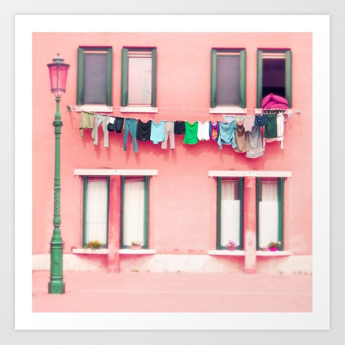Laundry Venice Italy Travel Photography Art Print by Agnesina Italy Photographer | Society6