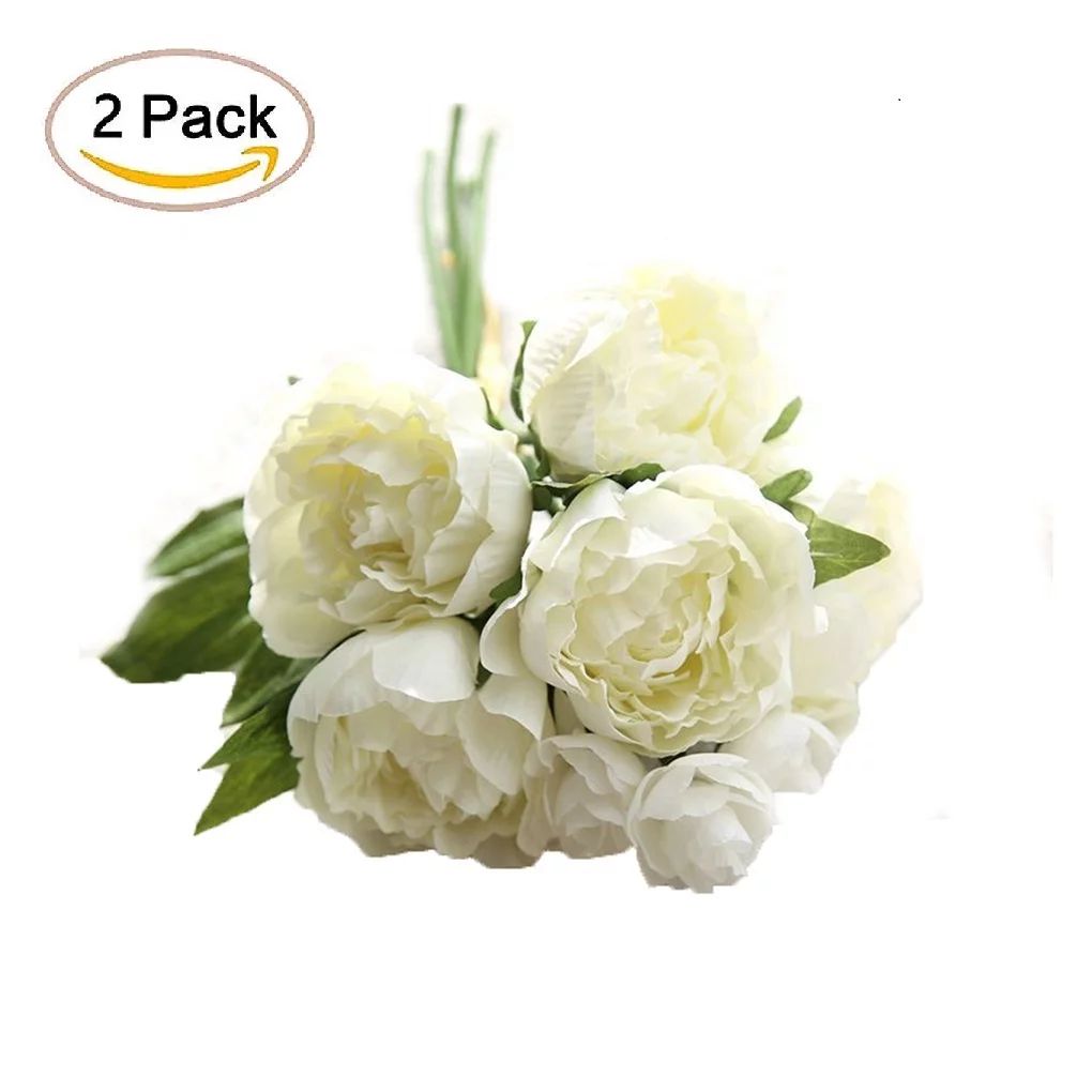 UFHTech 2 Bouquet Artificial Peony Silk Flowers 8 Heads/Bouquet Home Wedding Party Decoration Tab... | Walmart (US)