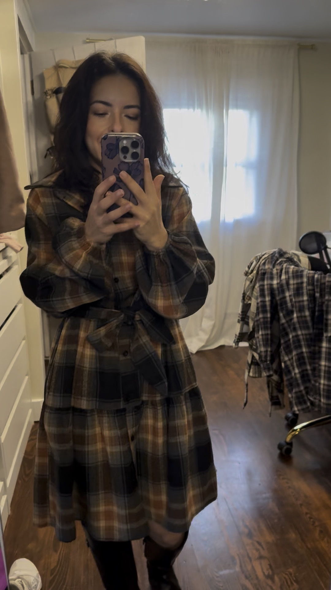 Plaid button down dress from Amazon. Super soft and cozy. Best for people over 5ft as it’s a bit too long on me. Naturalized knee high boots are also from Amazon and so comfy!! 

#LTKCyberWeek #LTKSeasonal #LTKHoliday