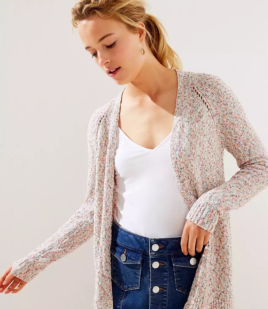 Flecked Open Cardigan | LOFT