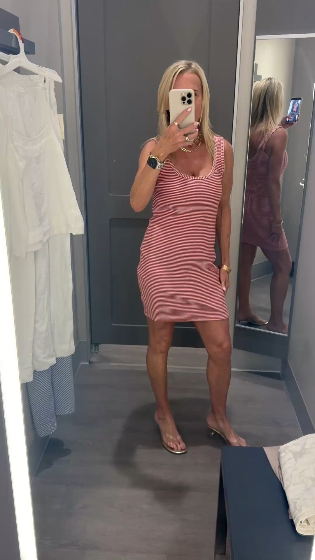Fun dress for summer. Red is sold out online but navy and tan stripe still available .

#LTKOver40 #LTKFestival #LTKmomlife