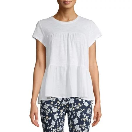 Women's Short Sleeve Tiered T-Shirt | Walmart (US)
