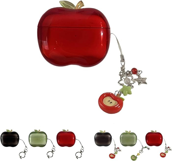Cute Fruit Shaped Case for AirPods Pro 1/2, Realistic Design Cover with Leaf Charm, Translucent S... | Amazon (US)