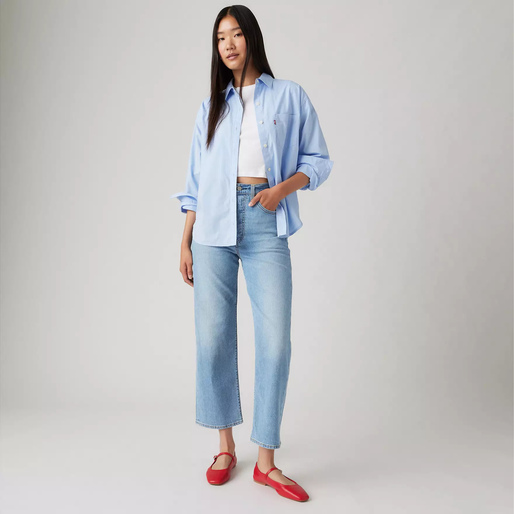 Ribcage Straight Ankle Cotton Linen Jeans | Levi's UK