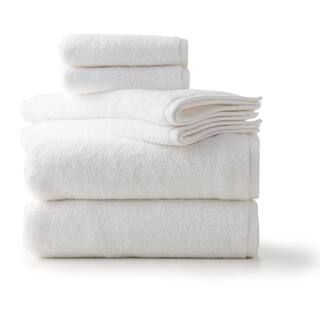 Linenspa Essentials 6-Piece White Luxury Cotton Towel Set LSES0001TW600WH - The Home Depot | The Home Depot