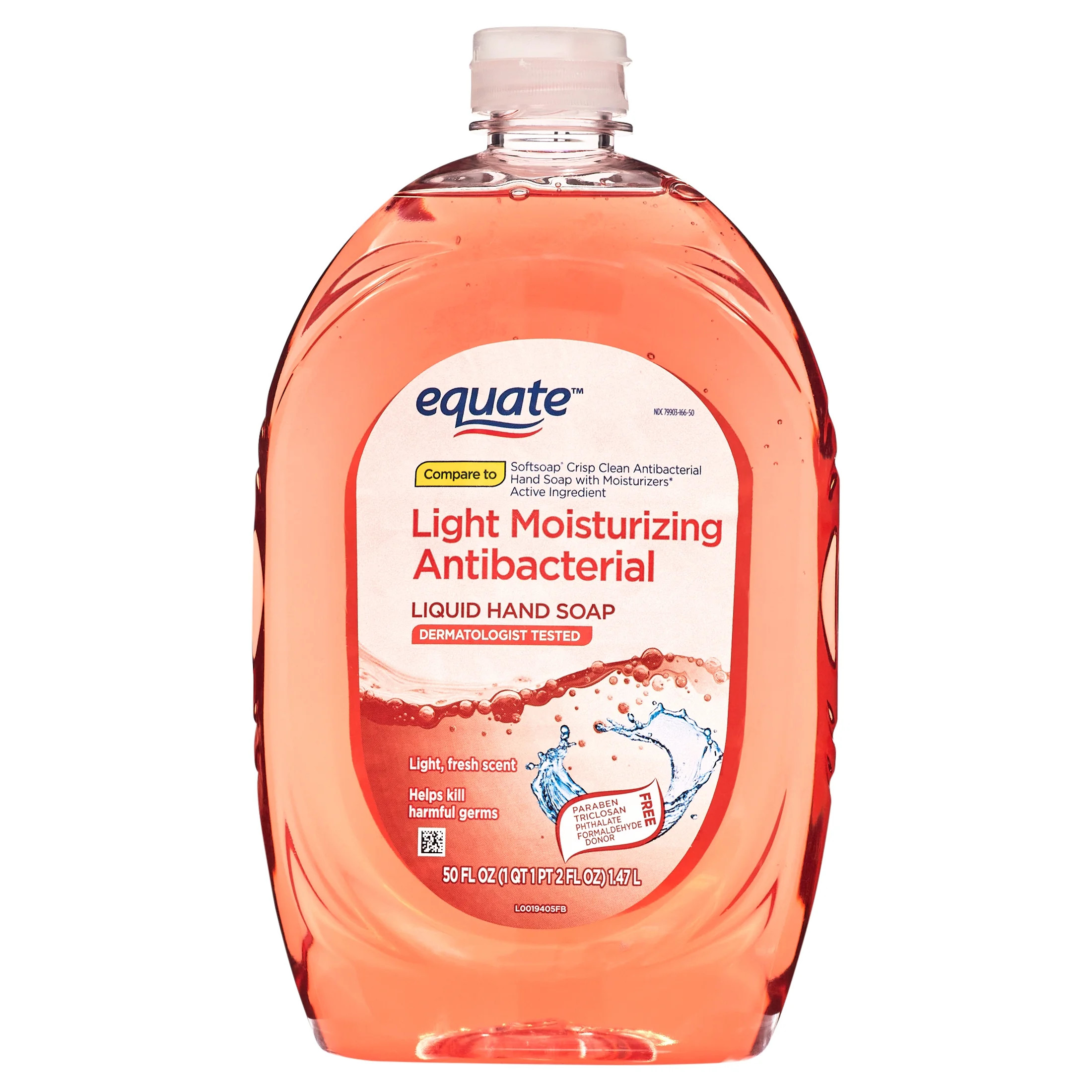 Equate Light Moisturizing Antibacterial Liquid Hand Soap, 50 fl oz, Compare to Softsoap® Crisp C... | Walmart (US)