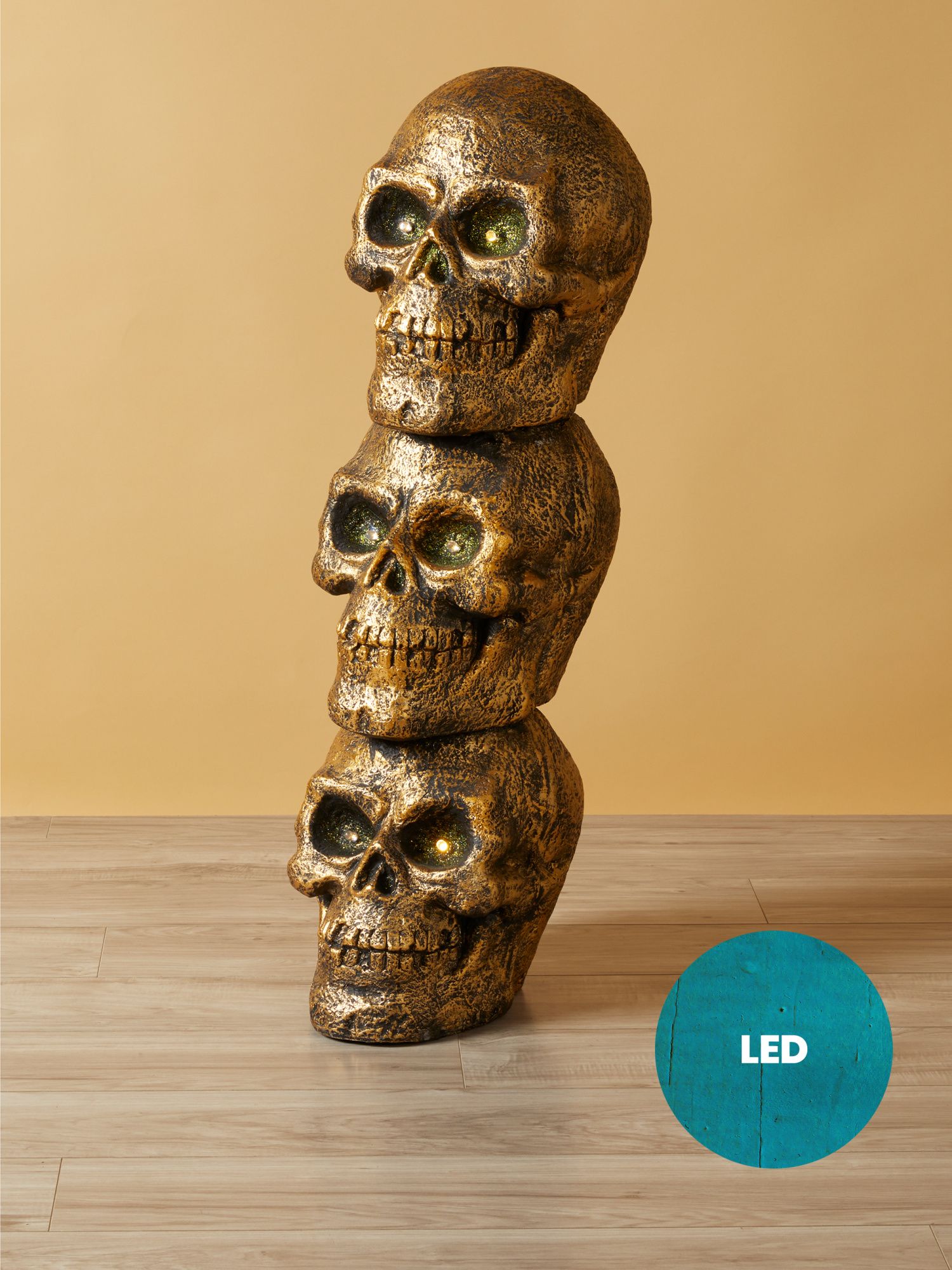 38in Indoor Outdoor Led Light Up Stacked Skulls | Halloween | HomeGoods | HomeGoods