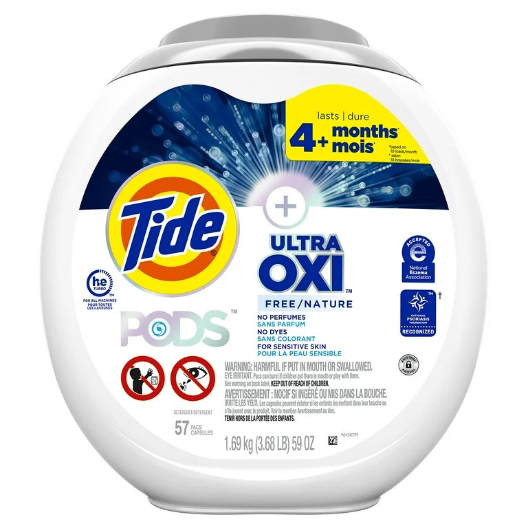 Tide Pods Ultra Oxi Free Laundry Detergent Pacs, National Eczema Association And National Psorias... | Walmart (US)