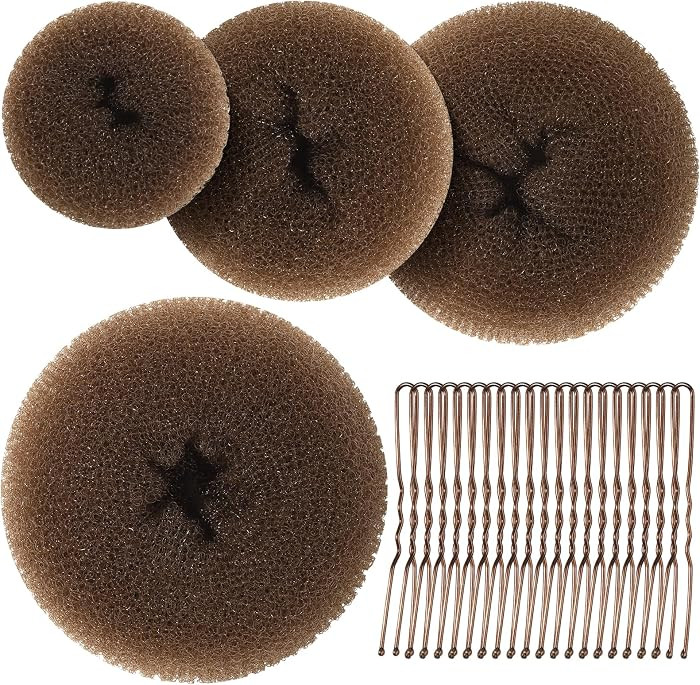 Teenitor Hair Bun Maker, Hair Buns for kids Girls, Hair Donuts, Ballet Bun Maker,4 Size, Light Br... | Amazon (US)