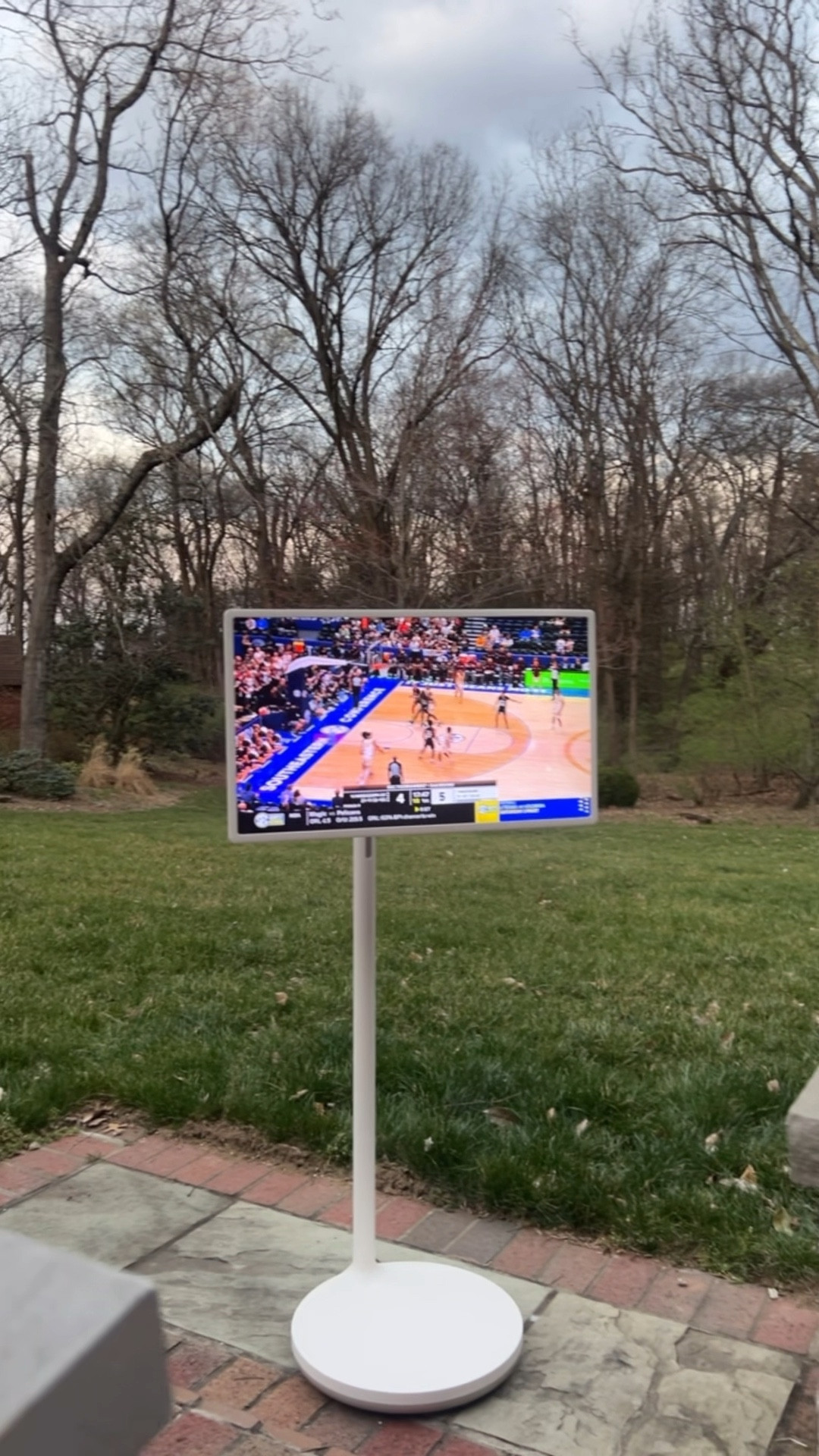 Got so many questions about our LG Stanbyme TV. It’s the BEST. We were unsure about the right location for an outdoor tv and this solved all of our problems! Battery life is great so it really is super portable! 