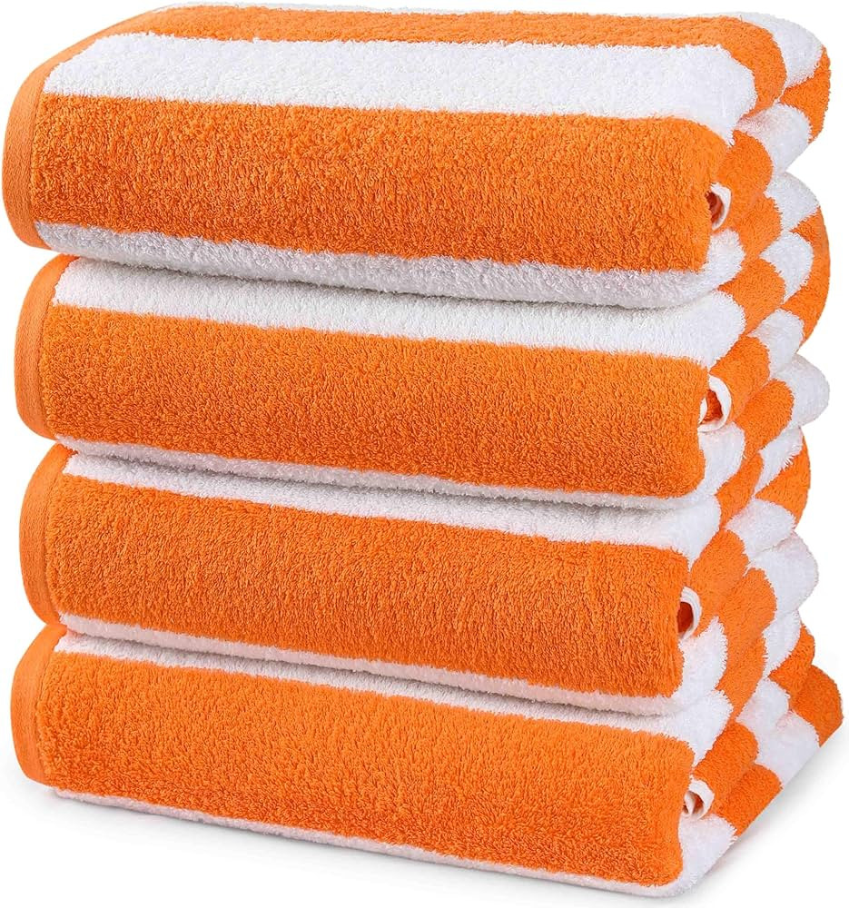Utopia Towels [4 Pack Cabana Stripe Beach Towel, (30 x 60 Inches) Oversized 100% Ring Spun Cotton... | Amazon (US)